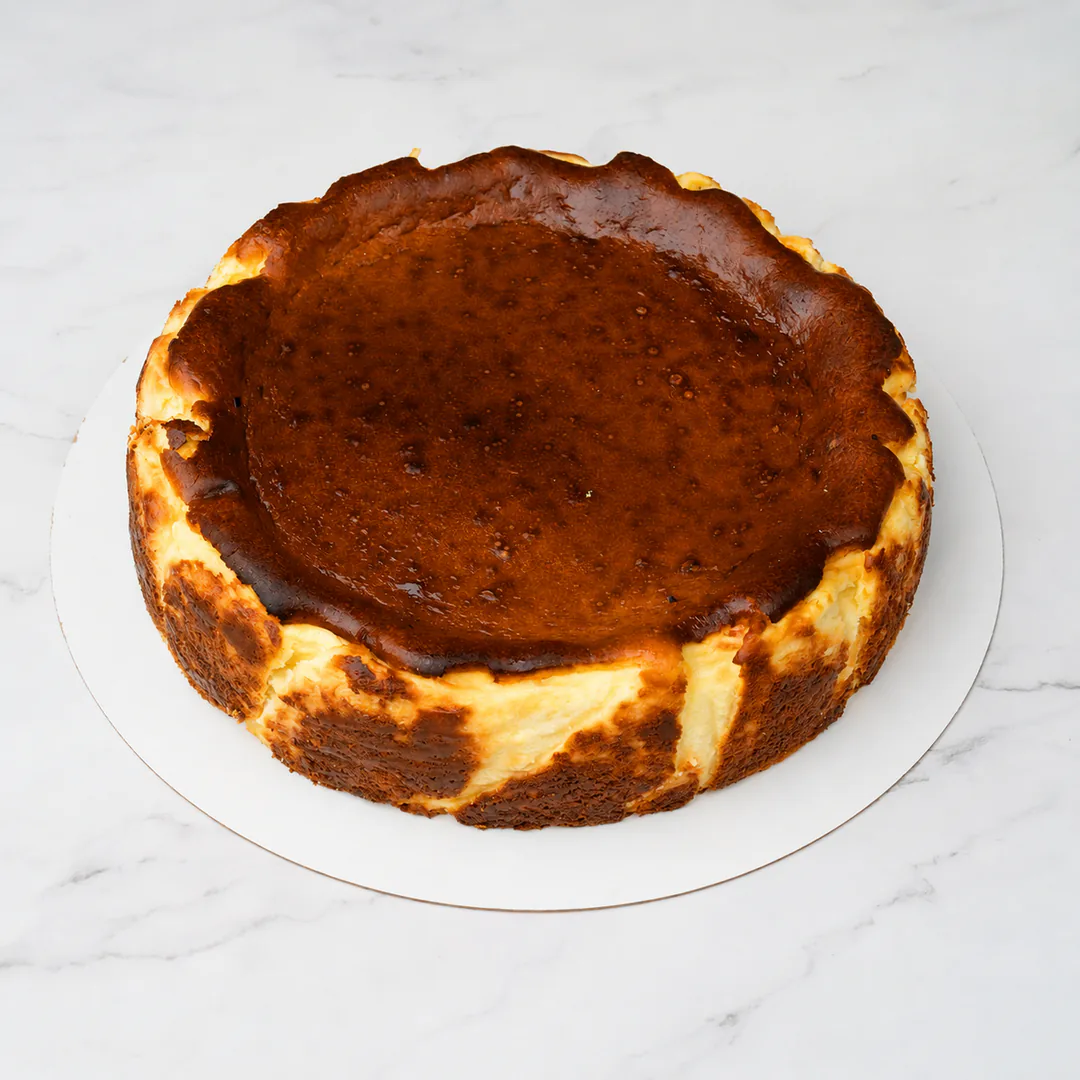 Basque cheesecake slice