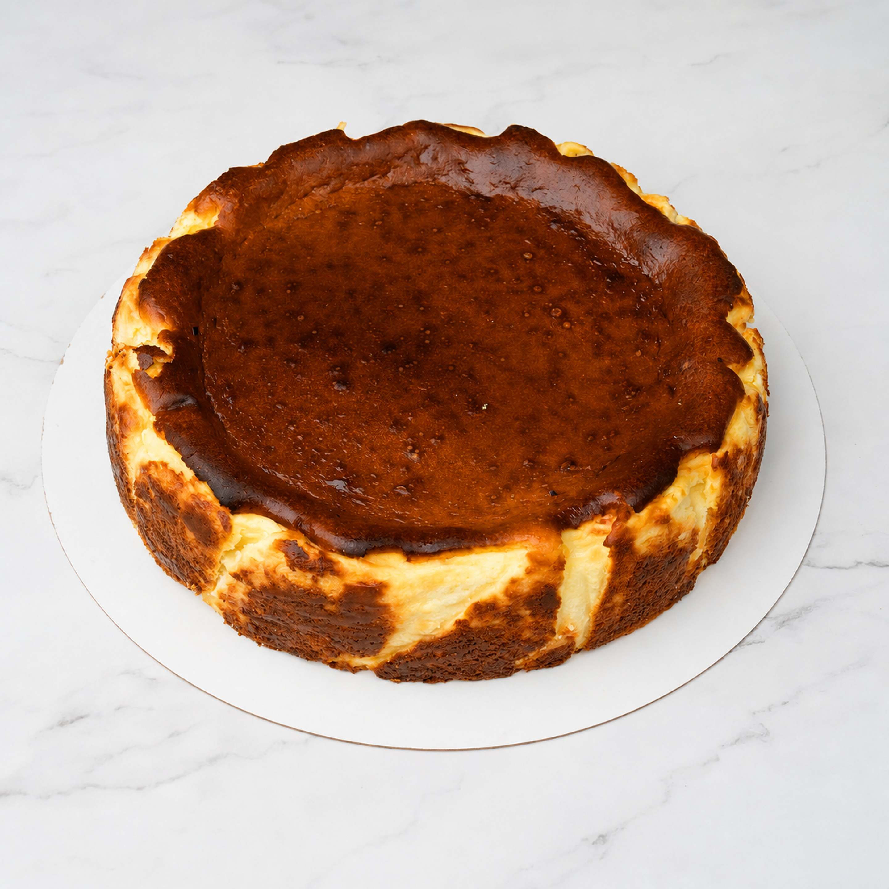 Basque cheesecake slice